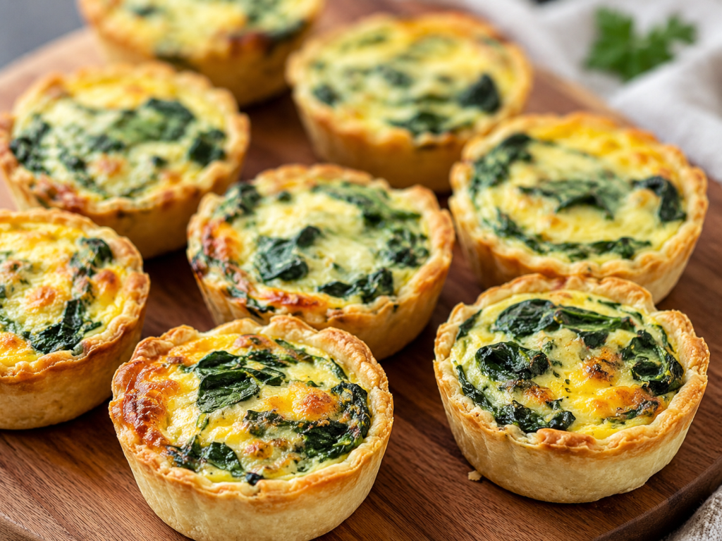 Homemade Spinach & Cheese Mini Quiches
