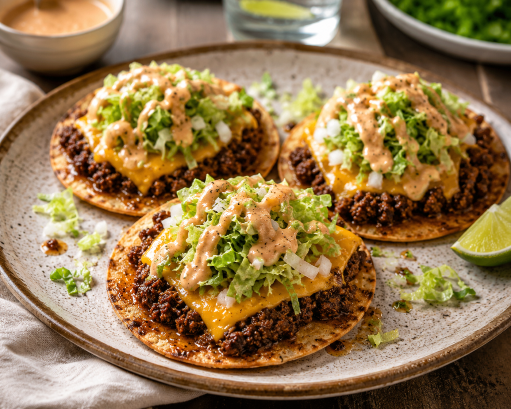 LOADED BIG MAC SMASH TACOS WITH CREAMY SPECIAL BURGER&nbsp;SAUCE