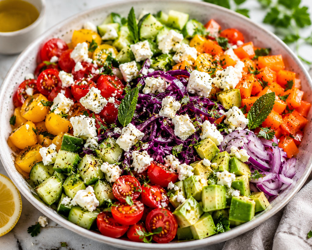 Rainbow Feta Salad