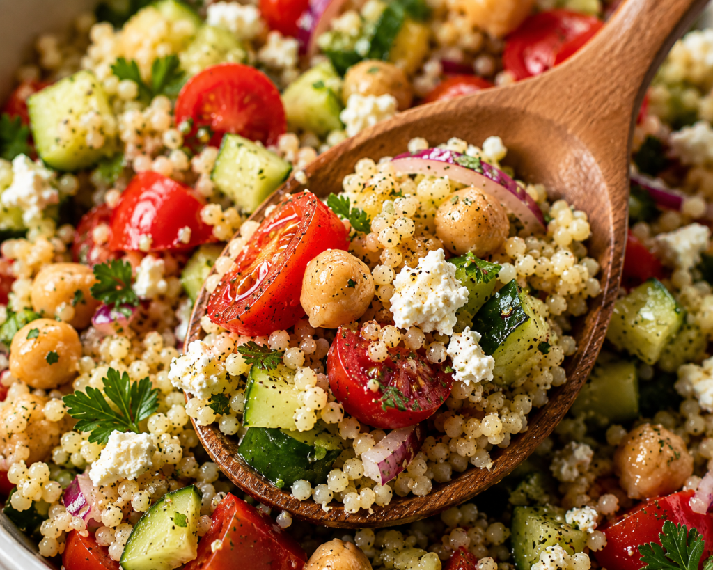 MEDITERRANEAN COUSCOUS SALAD WITH CHICKPEAS AND FRESH&nbsp;HERBS