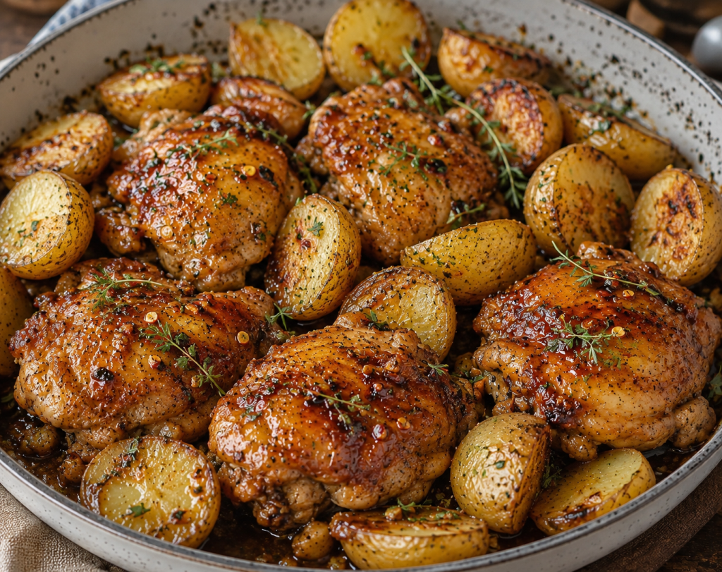 Hot Honey Garlic Chicken & Crispy&nbsp;Potatoes