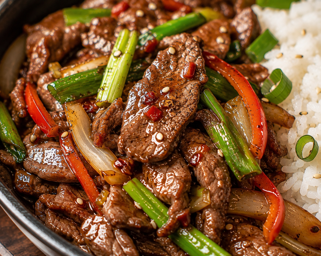 Chinese Pepper Steak with Savory Garlic Ginger&nbsp;Sauce
