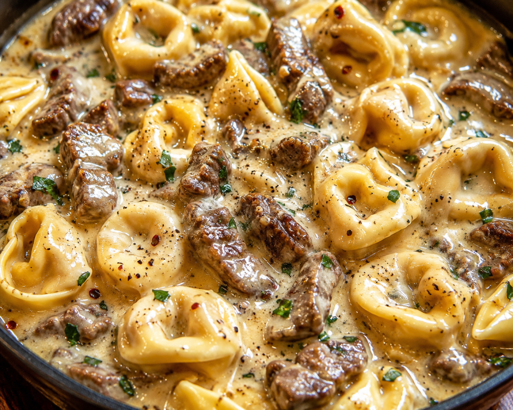 Cheesesteak Tortellini in Rich Provolone&nbsp;Sauce