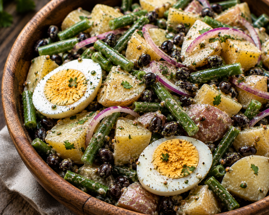 Creamy Dijon Potato & Green Bean Salad with Eggs and Black&nbsp;Beans