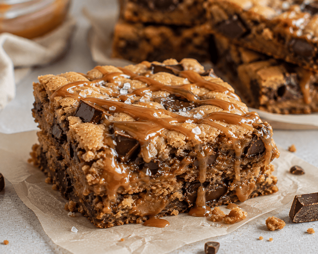 Chewy Spiced Cookie Butter Bars with Dark&nbsp;Chocolate