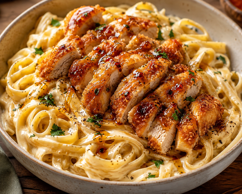 Crispy Hot Honey Chicken&nbsp;Alfredo