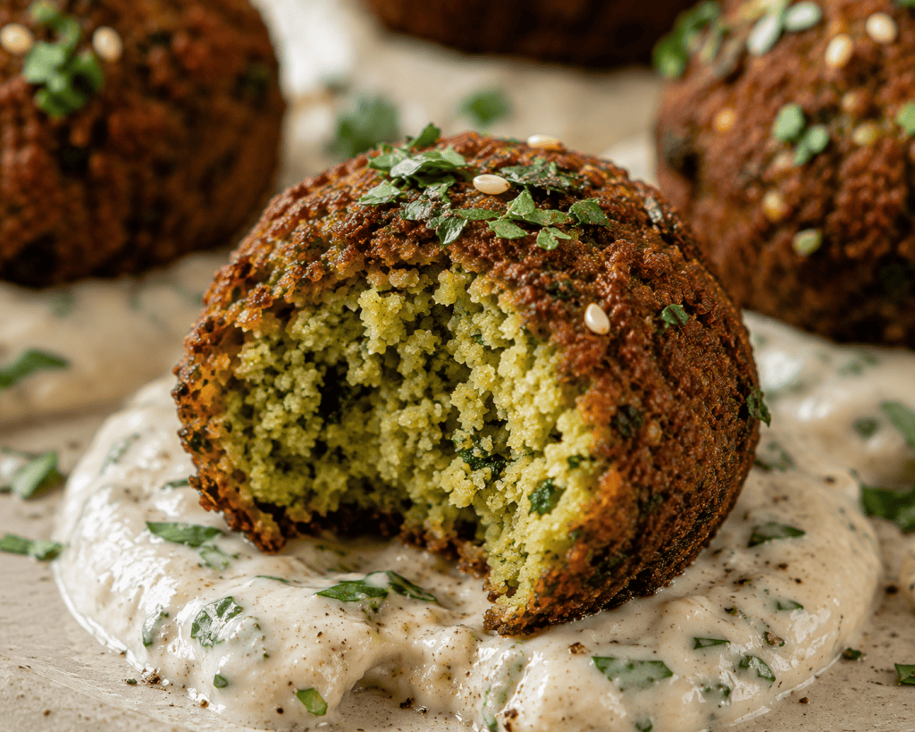 Crispy Herb Falafel Bites with Creamy Tahini&nbsp;Sauce