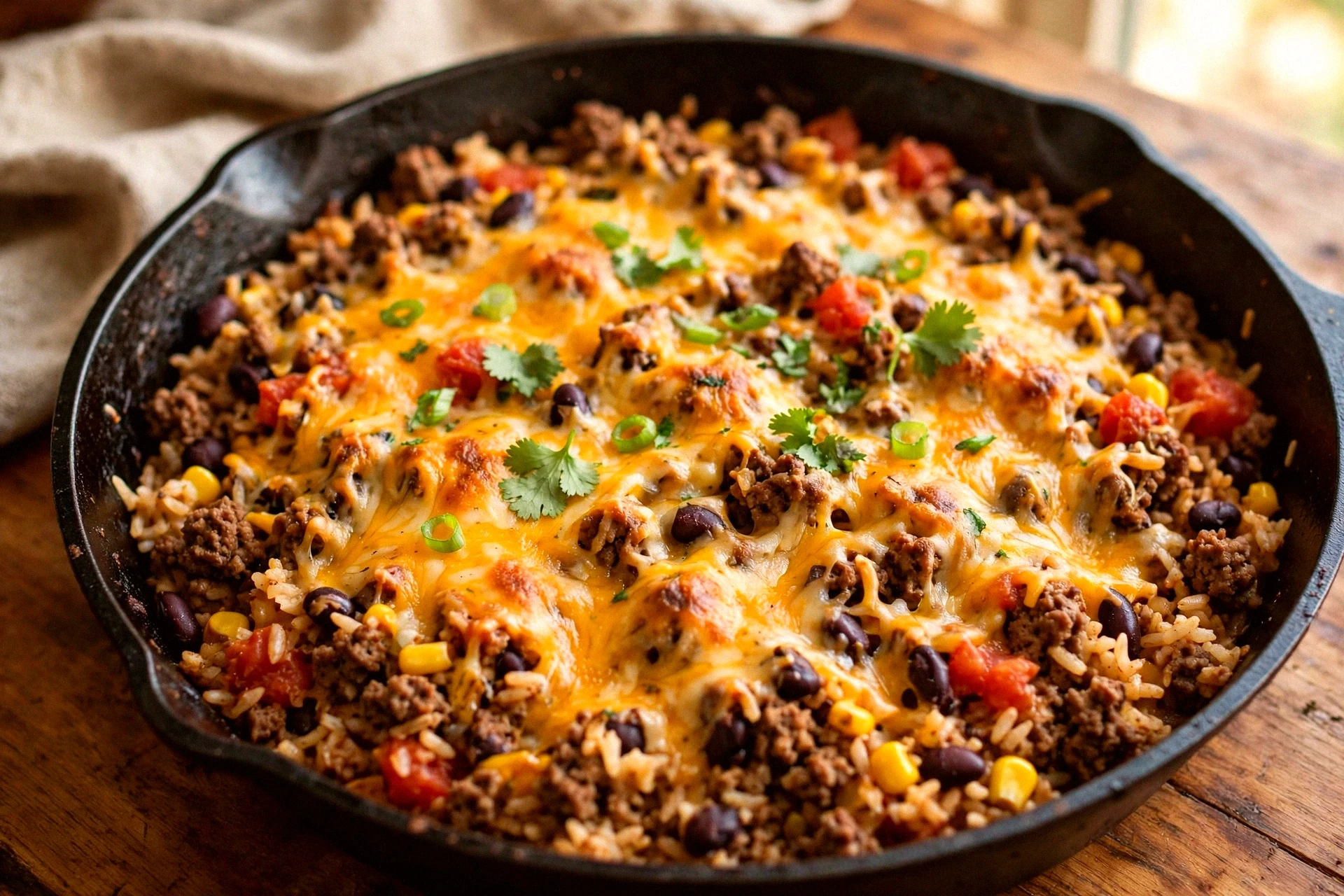 One-Pot Cheesy Taco Rice