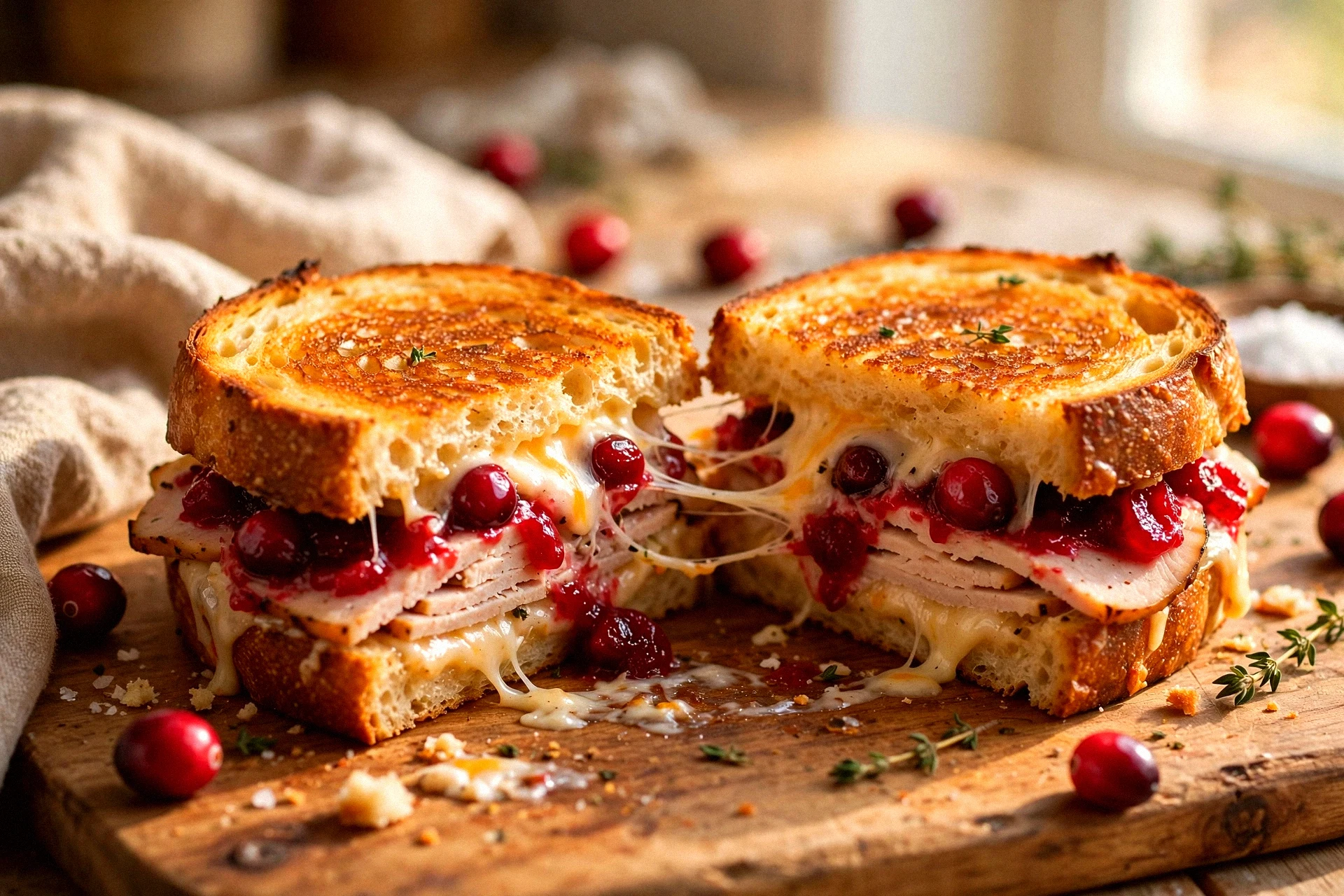 Cranberry Turkey Grilled Cheese Sandwich